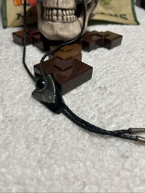 Black leather Bolo tie 🤠